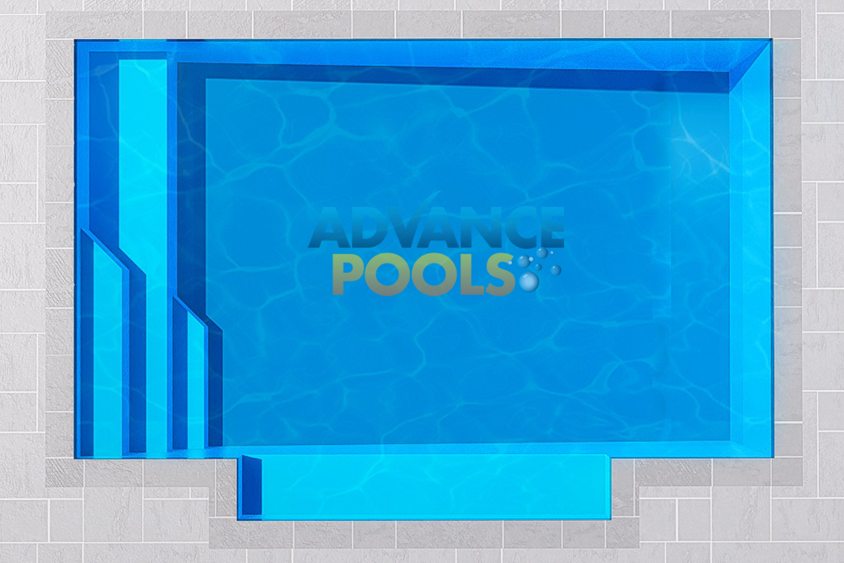 Pacific 5m PatioRight Fibreglass Swimming Pool