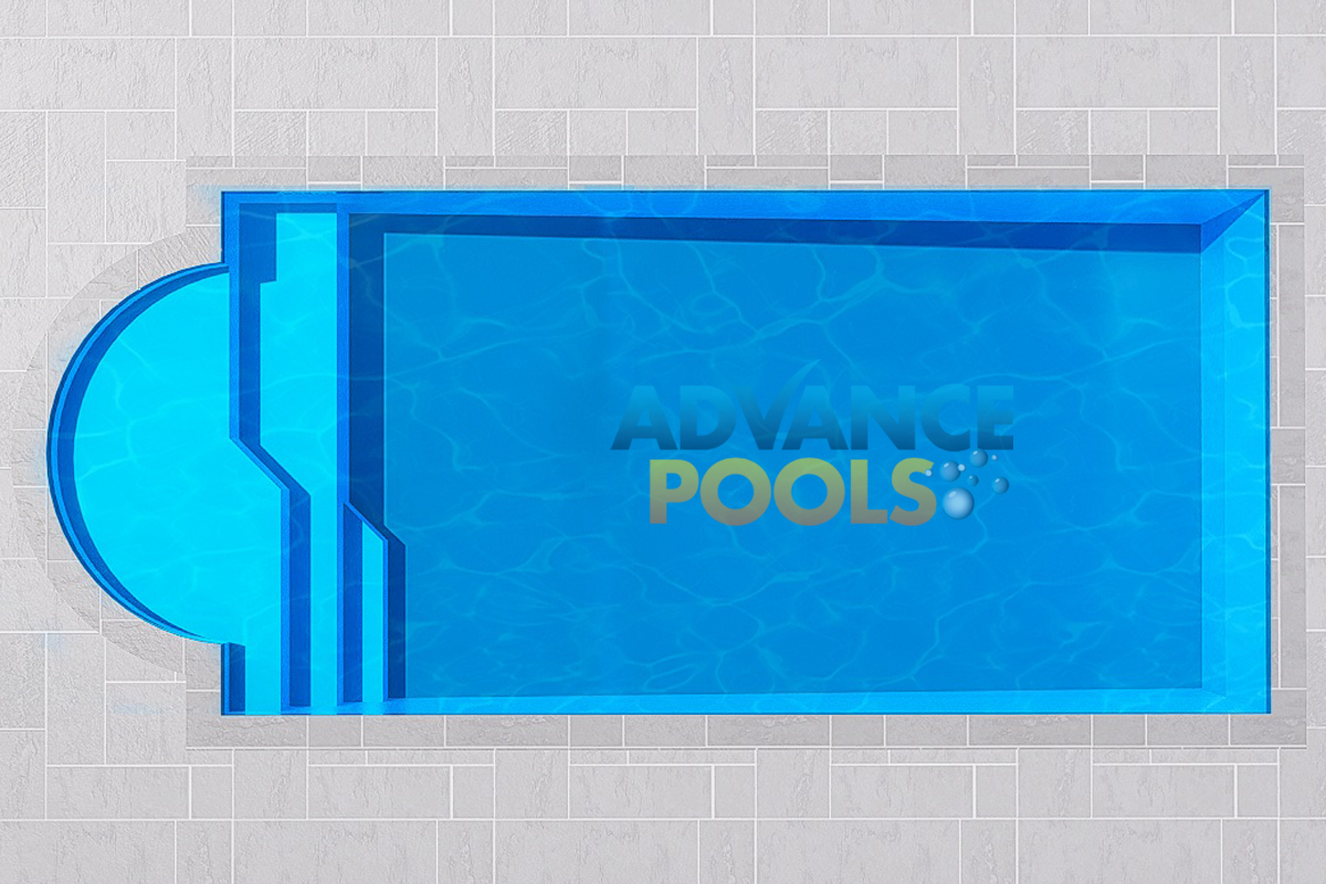 Pacific 7m Bay Fibreglass Swimming Pool