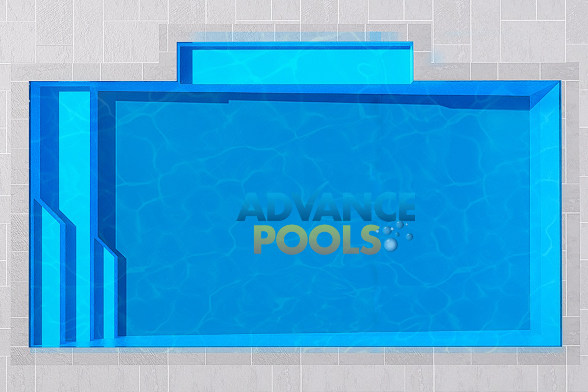 Pacific 6m Patio Left Fibreglass Swimming Pool